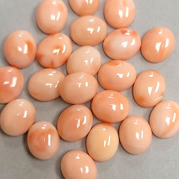 10x12MM OVAL CABOCHON  NATURAL PINK CORAL